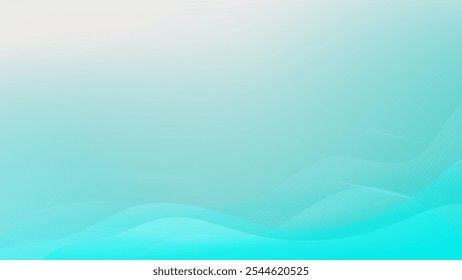 A soft, turquoise gradient background with delicate white waves, creating a subtle and calming visual effect.