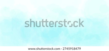 Soft turquoise watercolor effect background. Teal watercolour gradient texture. Light mint blurred paint splashes wallpaper for birthday or wedding design. Vector light blue green color backdrop