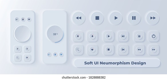 Soft UI (Neumorphism Design) Ui design element of circle symbol modern, icon for website design, mobile app