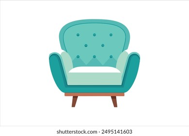 silla de tapicería suave asiento cómodo para vestíbulo o salón ilustración de Arte vectorial