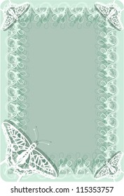 soft vector frame with butterflies in blue