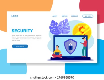 Soft vector illustration, concept of protecting computer data for web pages, security, coding, programming, application development, exposing.