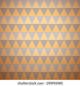 Soft vector pattern (tiling). Endless texture for wallpaper, fill, web page background, texture. Delicate geometric ornament. Yellow, grey shabby colors. Triangular shape. Tribal ornament.