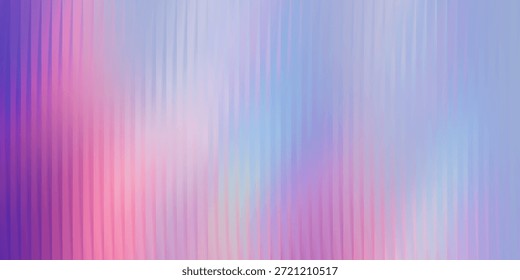 Textura de vidrio de caña de Vertical suave, gradiente pastel rosa con refracción congelada. Fondo de patrón acanalado, Ilustración vectorial