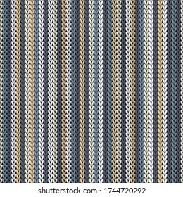 Soft vertical stripes knitting texture geometric seamless pattern. Plaid knitwear structure imitation. Nordic style seamless knitted pattern. Abstract xmas wallpaper.