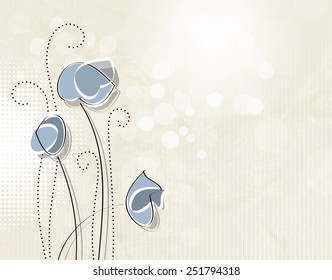Soft vintage flowers - retro floral background