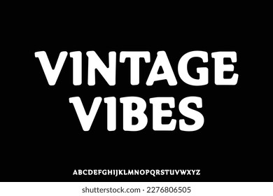 Soft vintage retro display font vector