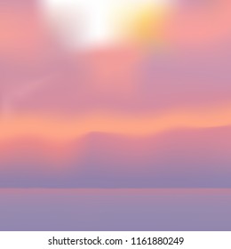 Soft violet-orange sunset landscape - blurred gradient mesh - digital watercolor