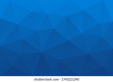 Soft warm blue polygonal background. Dark gradient vector background. Low poly style