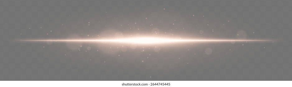 Soft warm burst. Gentle light flare with particles and warm tone on transparent background, perfect for sparkle, romantic or elegant visuals.