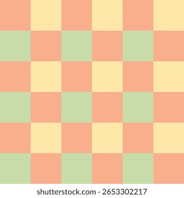 soft warm color grid pattern - seamless vector background in yellow, orange, blue, pink, green pastel tones, playful geometric grid pattern vector in warm pastel palette