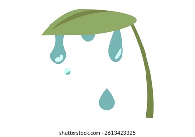 Soft Water Droplets Dripping from the Leaves