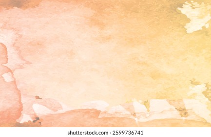 Soft watercolor abstract painting with warm orange and yellow hues