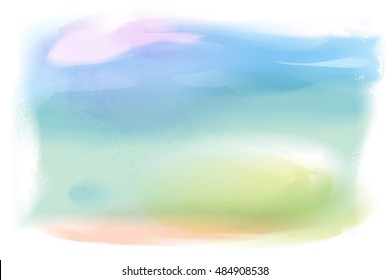 Soft watercolor background.