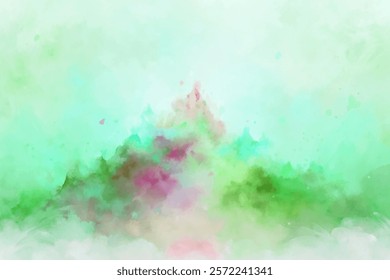 Soft watercolor background, abstract pastel colors, dreamy landscape, artistic texture, serene atmosphere, creative design.