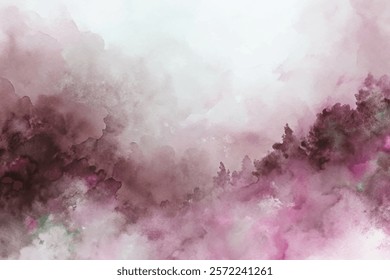 Soft watercolor background, abstract pink hues, dreamy landscape, artistic texture, serene atmosphere, nature-inspired design.