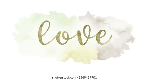 Soft watercolor background, elegant love script, romantic design, pastel colors, perfect for invitations, heartfelt messages.
