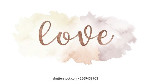 Soft watercolor background, elegant love typography, romantic design, perfect for wedding invitations, heartfelt messages.