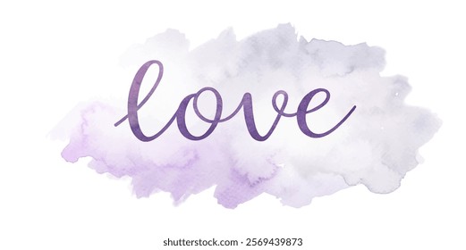 Soft watercolor background, elegant script font, romantic theme, pastel colors, love message, artistic design.