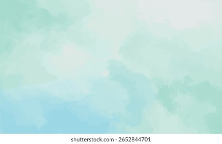 Um fundo de aquarela suave com tons de azul claro e verde. Ideal para gráficos de mídia social, cartões de visita, folhetos e banners da Web.