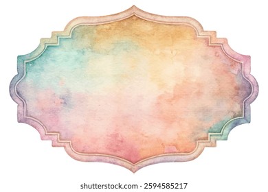 Soft watercolor background, pastel colors, decorative frame, artistic design, ideal for invitations, elegant style.