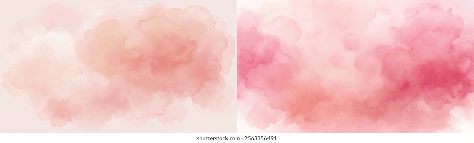 Soft watercolor clouds in warm pink hues create a serene and calming backdrop.