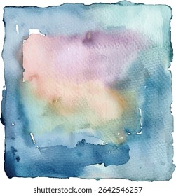  Soft Watercolor Pastel Square Clipart with Hand-Painted Gradient on White Background