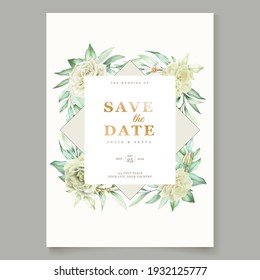 soft watercolor roses wedding invitation card set