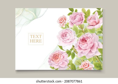 soft watercolor roses wedding invitation card set