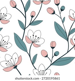 Weiche Aquarell Frühling nahtlose Muster mit abstrakten Blumen für kreative Räume Konzept als Frühling Blumen in weichen Aquarell Striche nahtlos wiederholt für künstlerische und kreative Interieurs in Foto Stock Konzept und leeren Raum auf der linken Seite gemalt, kein Text —ar 7:2 —tile