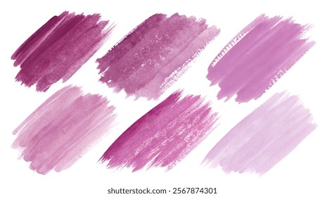 Soft watercolor strokes, vibrant purple hues, artistic background elements, creative design accents, versatile for various projects.