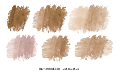 Soft watercolor swatches, earthy tones, artistic background elements, blending shades, versatile design use, modern aesthetic.