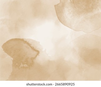 Soft watercolor texture in warm beige and sepia tones, resembling aged paper. Hand painted artistic background with subtle gradients and organic flow. Ideal for vintage designs, creative projects