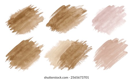 Soft watercolor textures, earthy color palette, artistic brush strokes, versatile design elements, background for creatives.