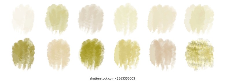 Soft watercolor textures, earthy green tones, natural color palette, artistic background elements, versatile design use.