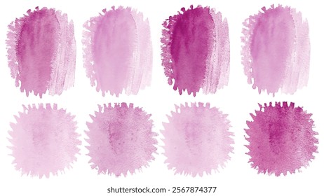 Soft watercolor textures, pink color palette, artistic brush strokes, abstract design elements, versatile background use.