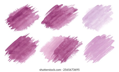 Soft watercolor textures, purple brush strokes, artistic background elements, abstract design, versatile for creatives.