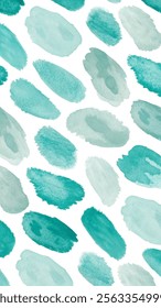 Soft watercolor textures, turquoise color palette, abstract design, artistic background, seamless pattern, modern decor.