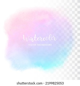 Soft watercolor vector splash stain background.
