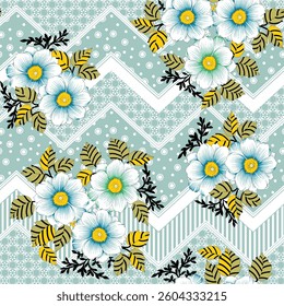 Soft Watercolor Wildflower Pattern White Background
