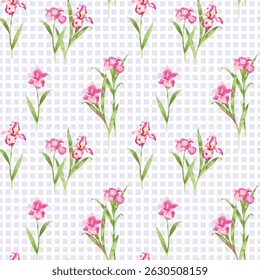 Soft Watercolor Wildflower Pattern White Background