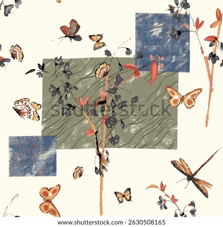 Soft Watercolor Wildflower Pattern White Background