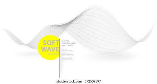 Soft wave template for banner, poster, brochure. Transparent geometric style