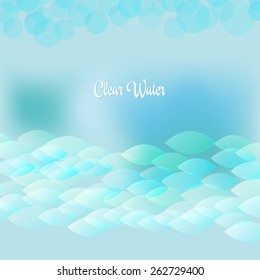 Soft waves and fishes create light bubbles in the clear water