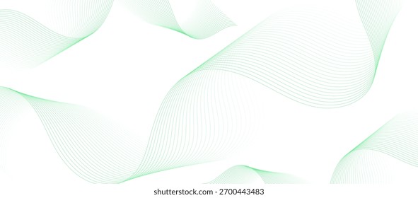 Ondas suaves linha verde abstrato fundo com tons de gradiente suave e composição minimalista