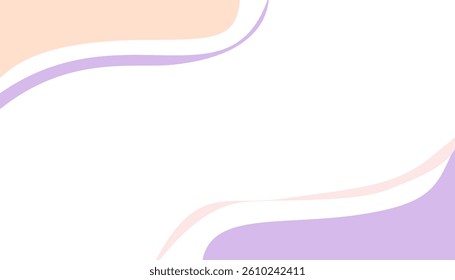 Soft wavy background with pastel peach and lavender colors. Soft and modern design elements.