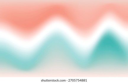 Soft wavy gradient background with coral white and teal colors.