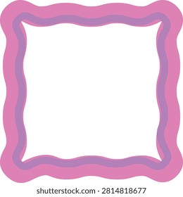 Soft Wavy Square Border Frame Vector Illustration Decorative Rounded Shape Minimal Scalloped Label Template