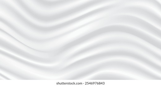 Soft Wavy Texture in Neutral Tones, White fabric background.