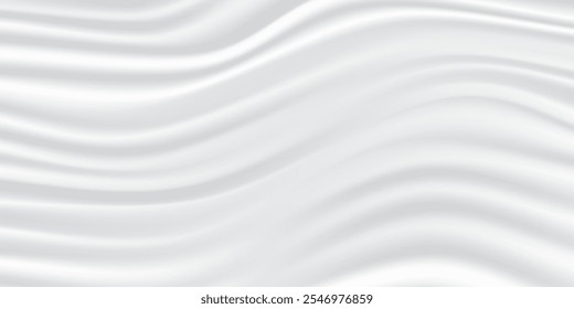 Soft Wavy Texture in Neutral Tones, White fabric background.